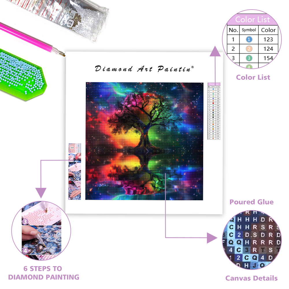 Cosmic Tree of Light – Diamond Painting