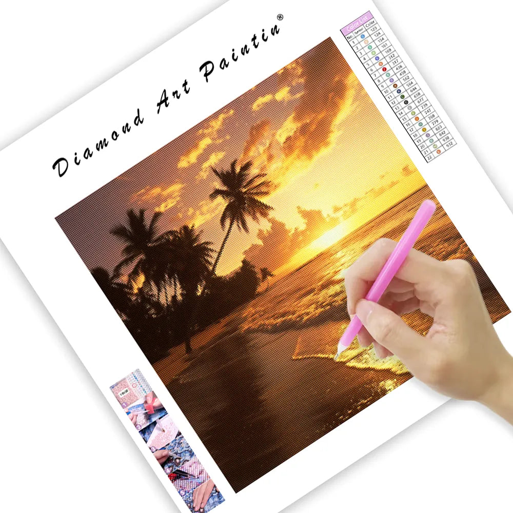 Golden Sunset Beach - Diamond Painting