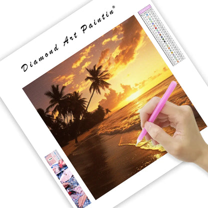 Golden Sunset Beach - Diamond Painting