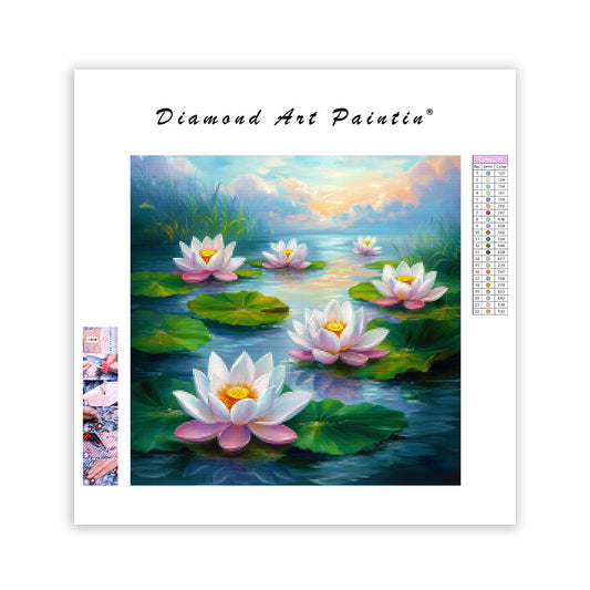 Lotus Pond - Diamond Painting