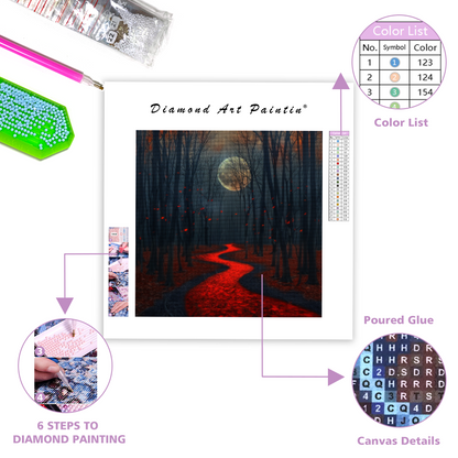 Autumn Moon Path - Diamond Painting