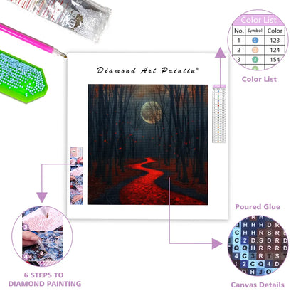 Autumn Moon Path - Diamond Painting
