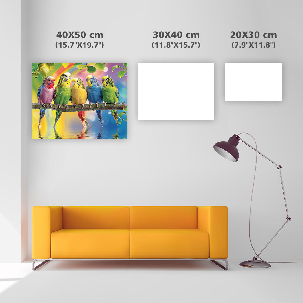 Rainbow Parrots - Diamond Painting