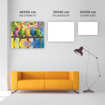 Rainbow Parrots - Diamond Painting