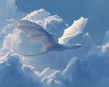 Silver Dragon in Clouds - Diamond Painting