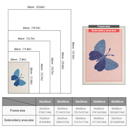 Azure Butterfly - Punch Needle