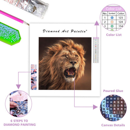 Lion on the Savannah - Diamond Painting