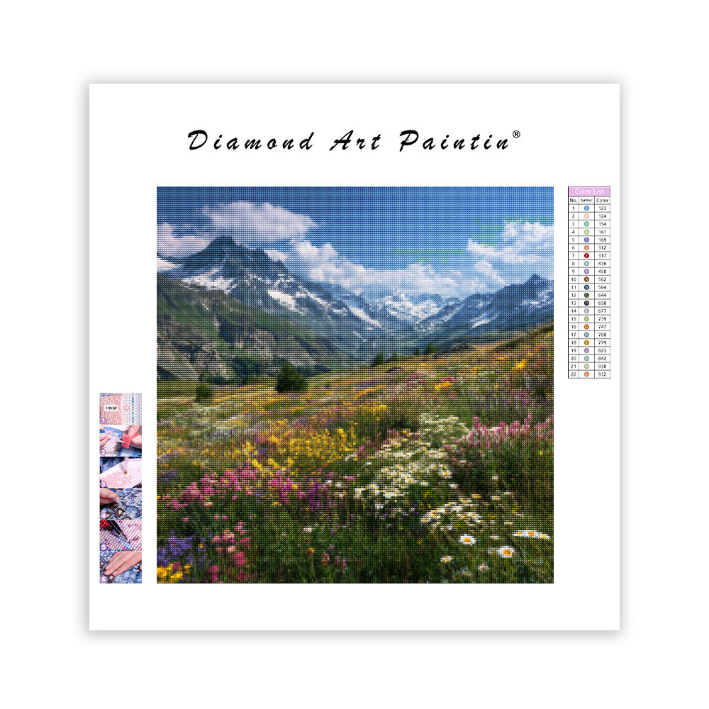 Alpine Meadow Wildflowers - Diamond Painting
