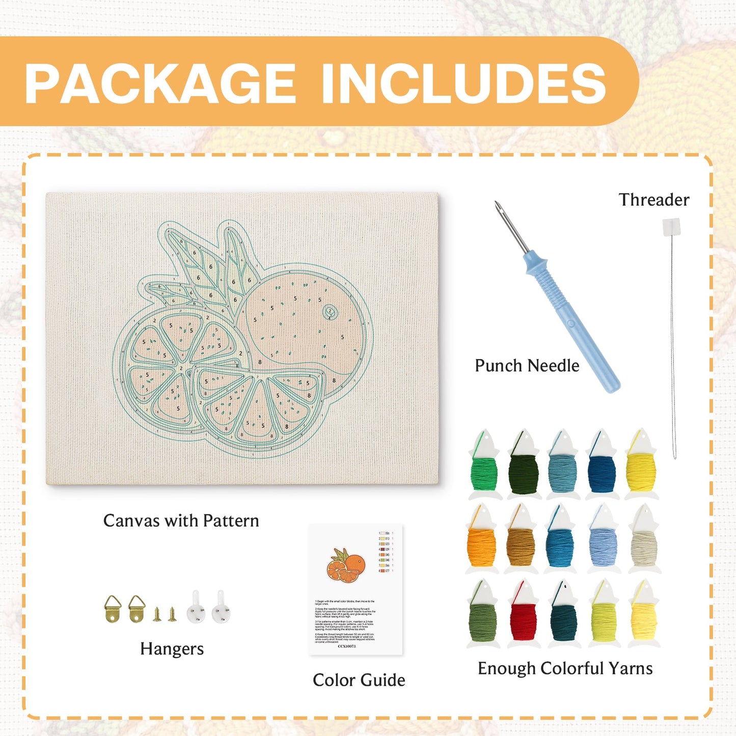 Fresh Oranges- Punch Needle