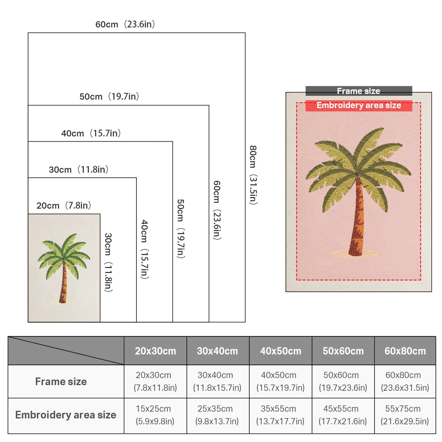 Tropical Palm Tree - Punch Needle