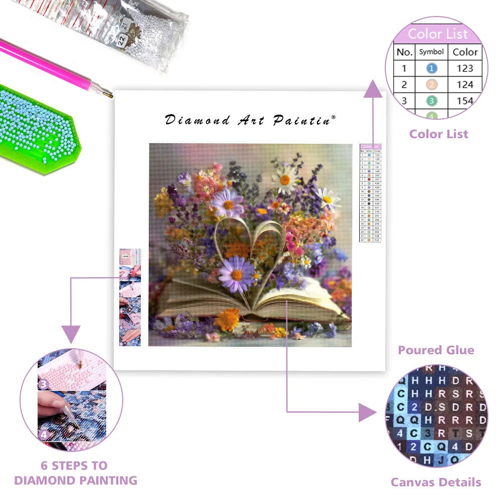 Floral Heart - Diamond Painting