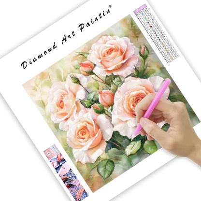 Blooming Pink Flowers - Diamond Painting