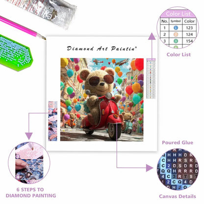 Urban Bear Ride - Diamond Painting