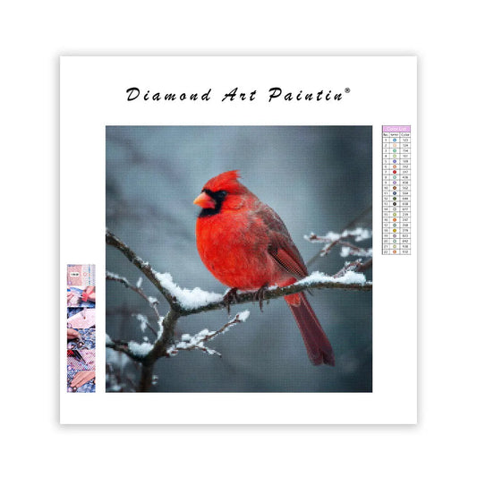 Red Cardinal in Snow - Diamond Painting
