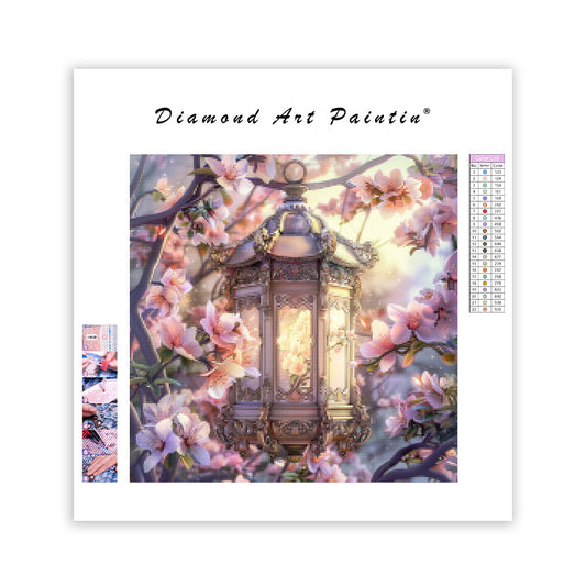 Floral Lantern Glow - Diamond Painting