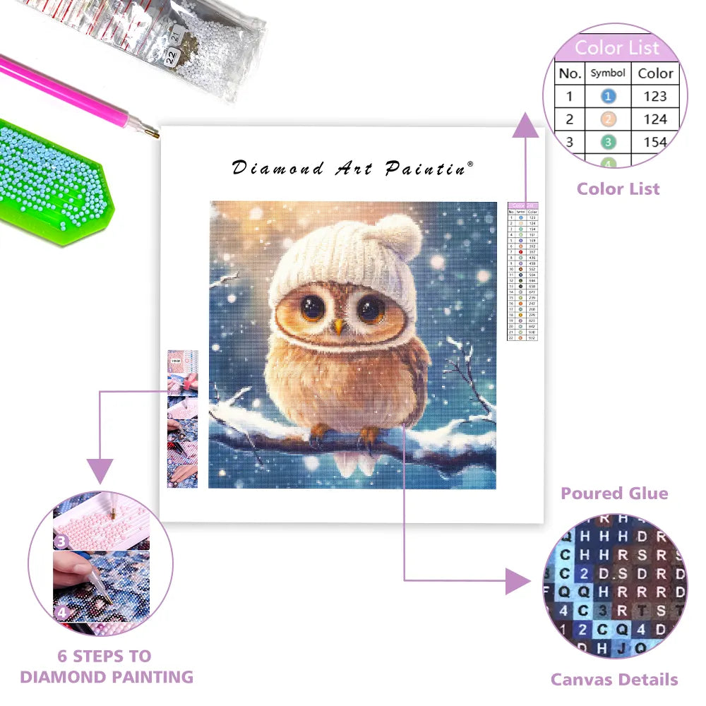 Whimsical Winter Illustration - Diamond Painting