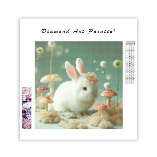 Forest Mushroom Rabbit - Diamond Painting