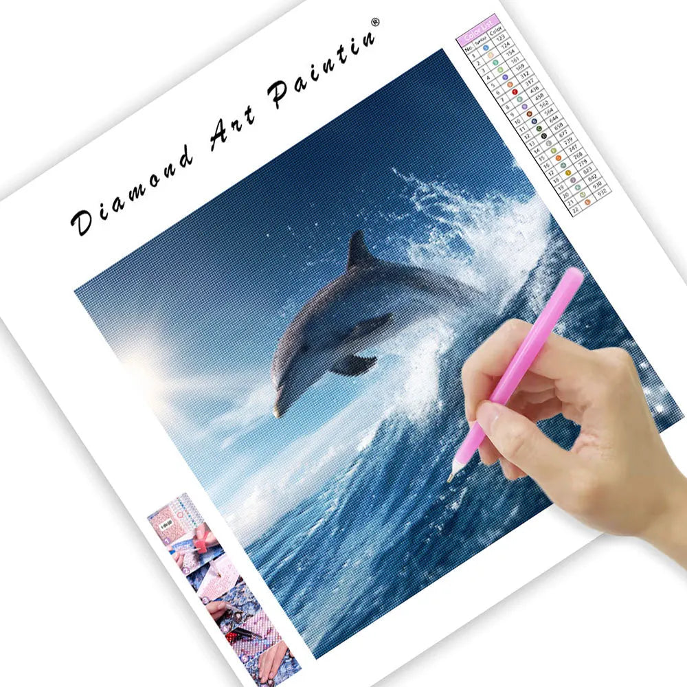 Dolphin Jumping from the Ocean - Diamond Painting