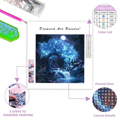 Moonlight Tree - Diamond Painting