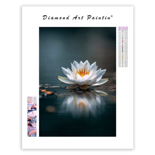 White Lotus Floating - Diamond Painting