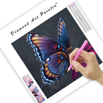 Colorful Butterfly and Flower - Diamond Painting