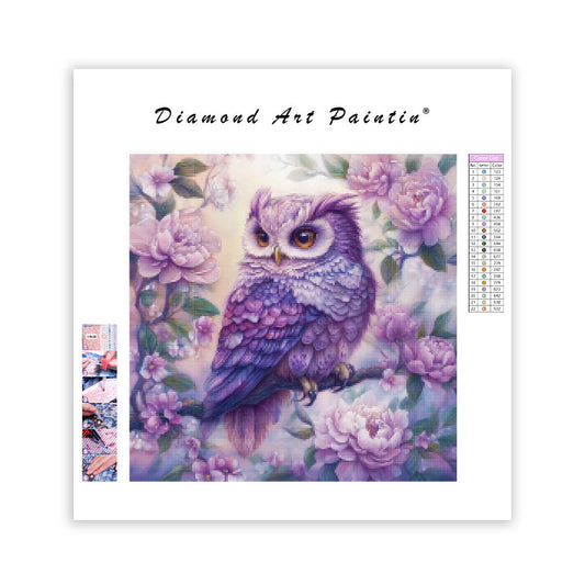 Dreamy Purple Owl - Diamond Painting