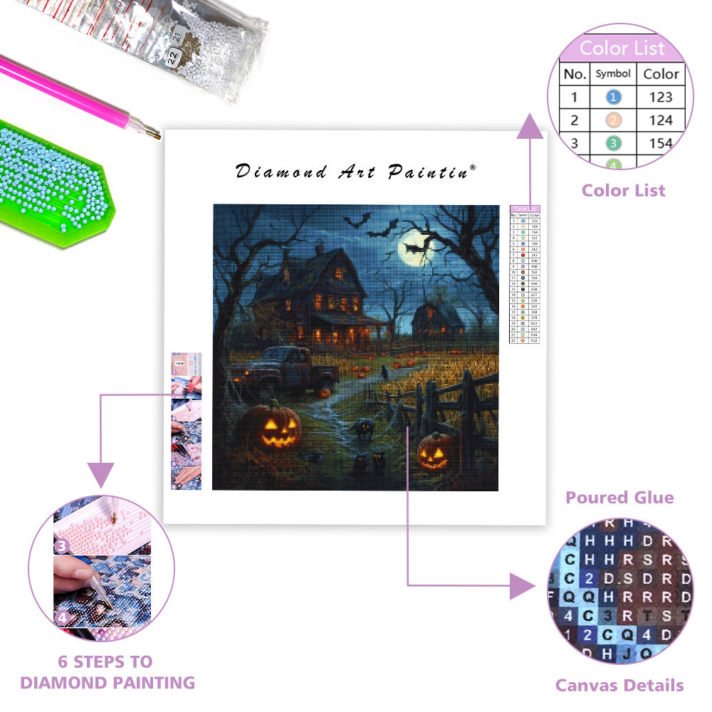 Spooky Halloween Farm - Diamond Painting