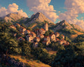 Glimpse of a Mountain Village - Diamond Painting