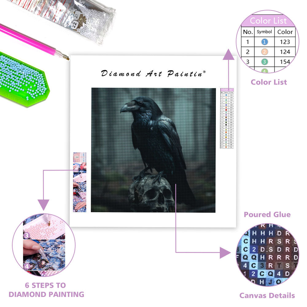 Raven and Skull - Diamond Painting
