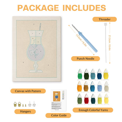 Blue Cocktail - Punch Needle