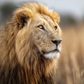 Lion's Majestic Gaze - Diamond Painting