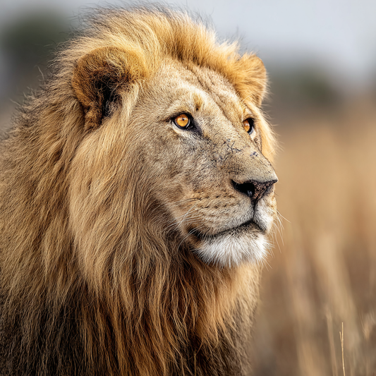 Lion's Majestic Gaze - Diamond Painting