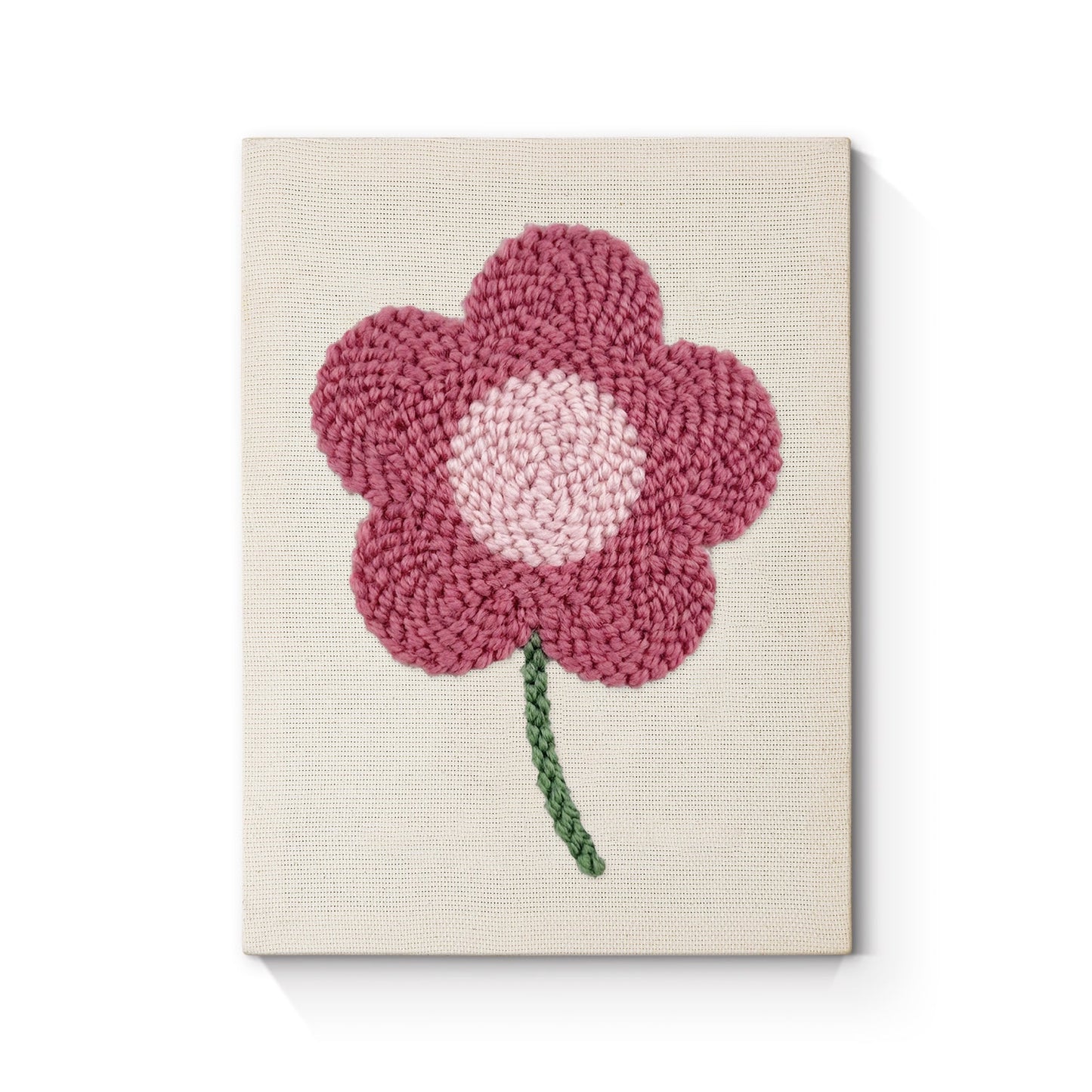 Pink Daisy Flower - Punch Needle