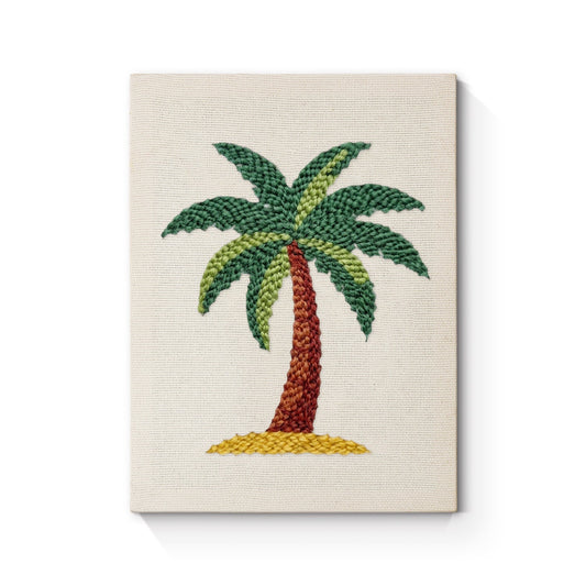 Vibrant Palm Tree - Punch Needle