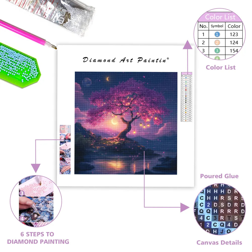 Magical Cherry Blossom Tree - Diamond Painting