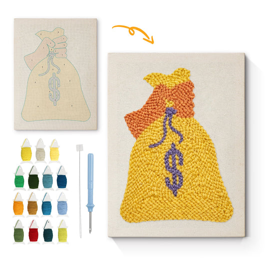Money Bag - Punch Needle