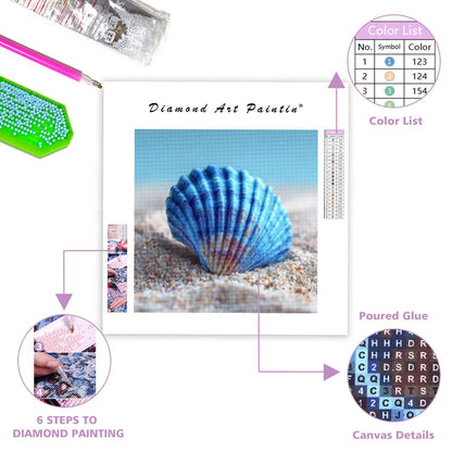 Blue Seashell - Diamond Painting