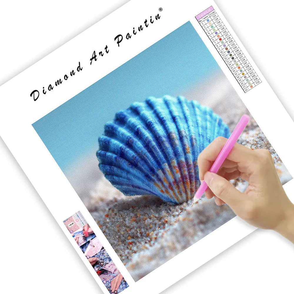 Blue Seashell - Diamond Painting