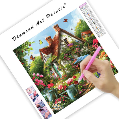 Blooming Garden Cottage - Diamond Painting