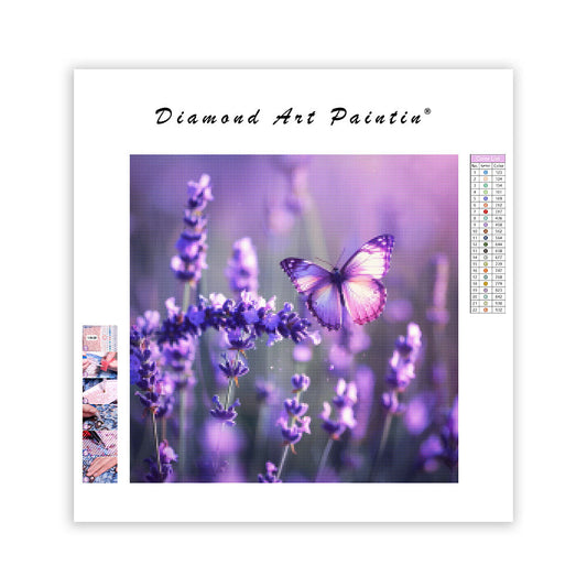 Lavender Butterfly - Diamond Painting