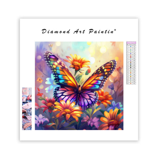 Colorful Butterfly Bloom - Diamond Painting