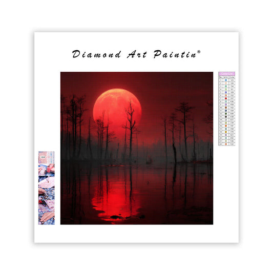 Blood Moon Swamp - Diamond Painting