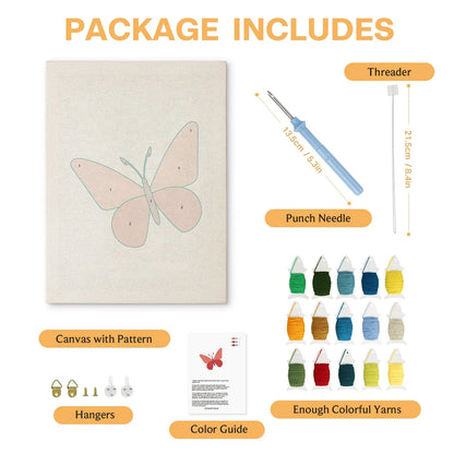 Red Butterfly - Punch Needle