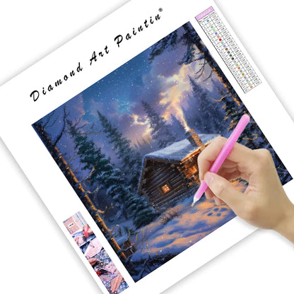 Cozy Cabin in the Woods - Diamond Painting