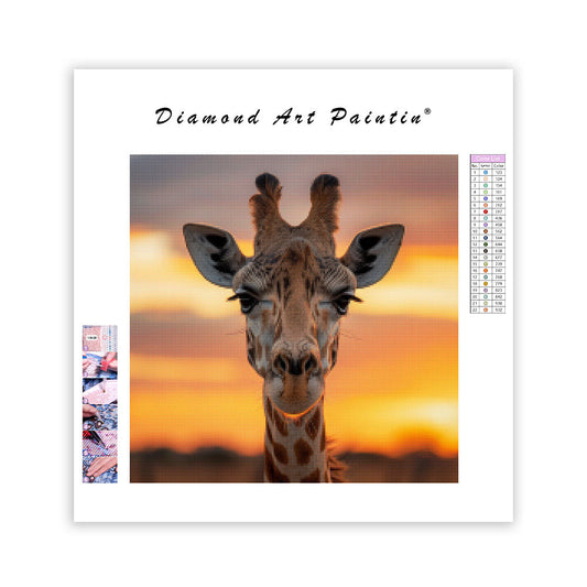 Giraffe Sunset - Diamond Painting