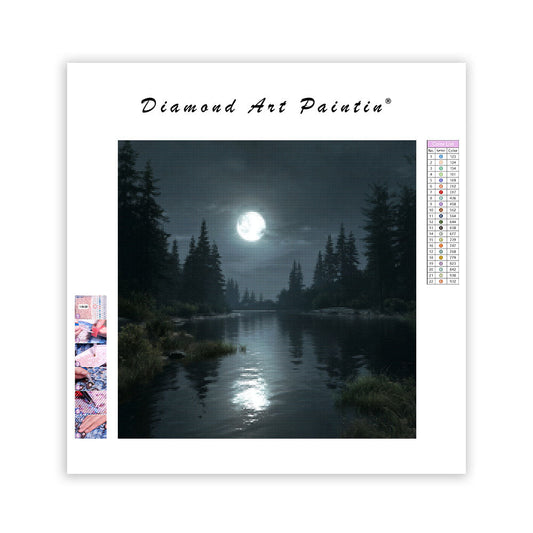 Moonlit Lake - Diamond Painting