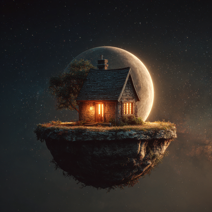 Cottage on a Planet - Diamond Painting