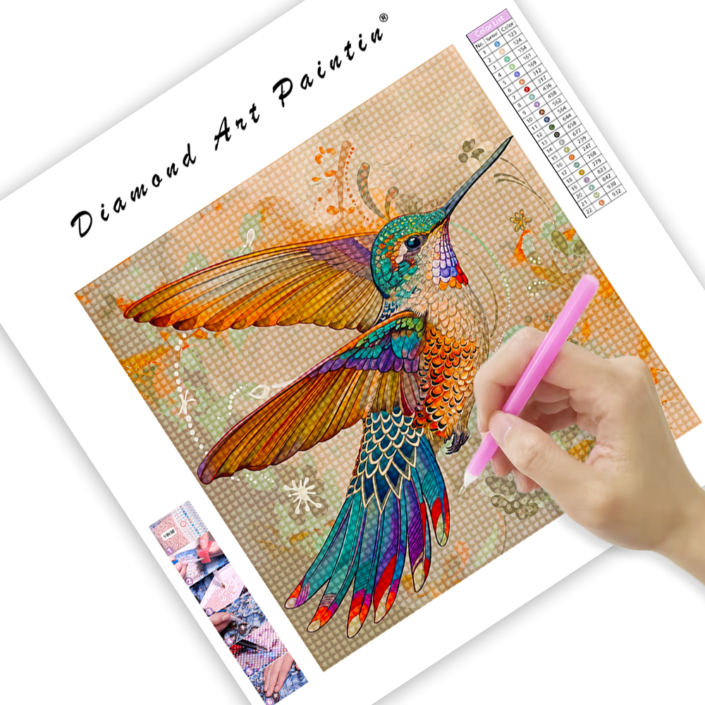 Abstract Hummingbird - Diamond Painting