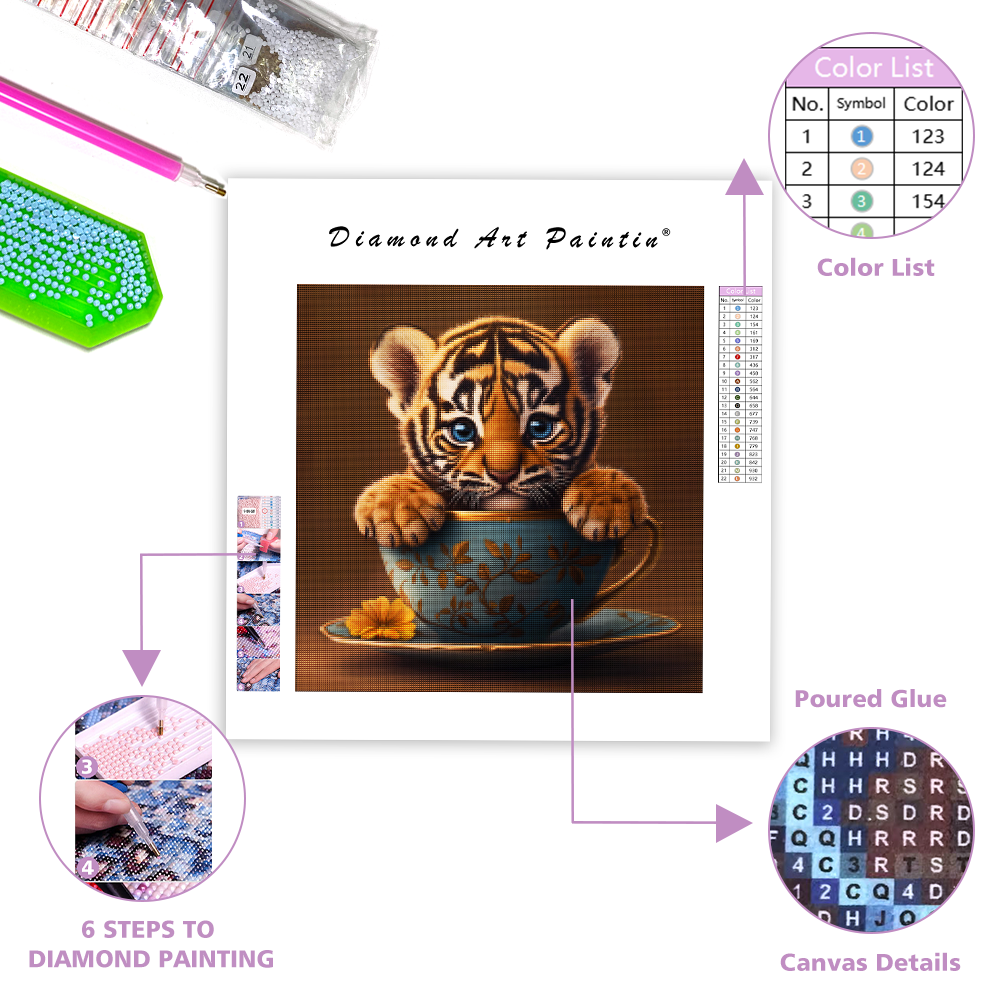 Adorable Tiger Cub - Diamond Painting