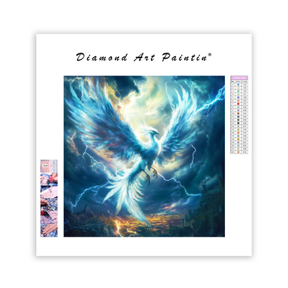 Silver Phoenix Rising - Diamond Painting
